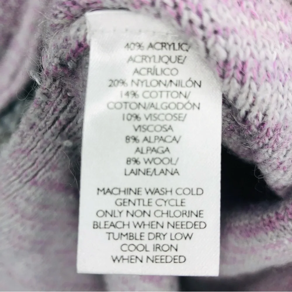 Lou & Grey Sweater Womens Alpaca Wool Blend Small Purple Long Soft Lightweight